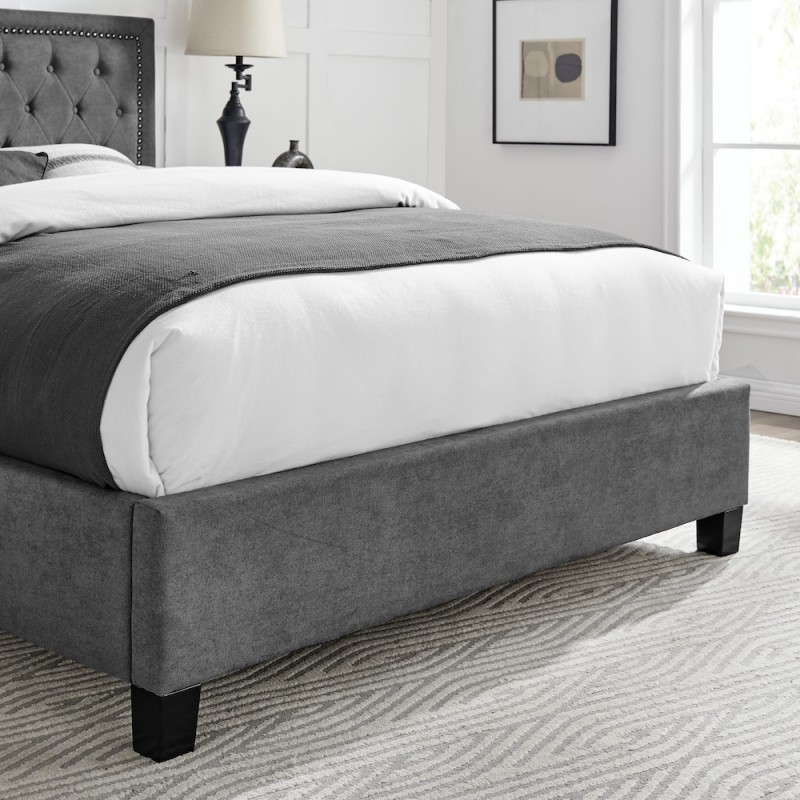 LL Rhea Dark Grey 4ft6 Double Bed Frame